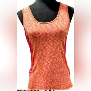 Lucy Tech Racer Back Athletic Gym Top Hot Pink/Orange Size M